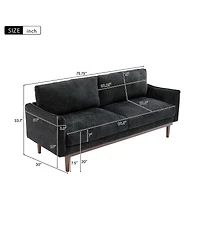 Streamdale Furniture Modern Style Loveseat Sofa 75.75" 2-seater with Spacious Seating Area