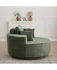 Streamdale Furniture Streamdale 55"L Corduroy Foam Single Swivel Chair, Fluffy Modern Sleeper, 360 Degree Swivel