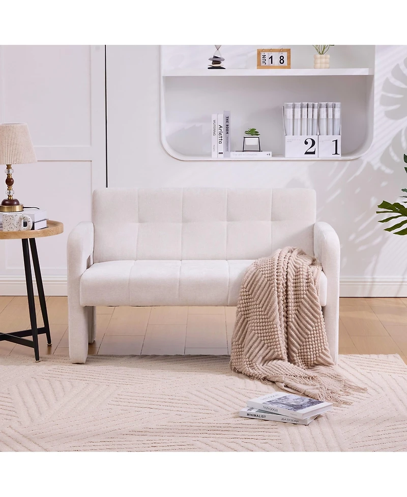 Boyel Living Modern Double Armchair Room & Bedroom Compact Upholstered Sofa Leisure Comfortable Seating with Dual Armrests