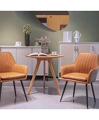 Boyel Living Velvet Dining Chair Set of 2, Modern Mid-Back Accent Chairs with Gold Plated Legs, Upholstered for Room