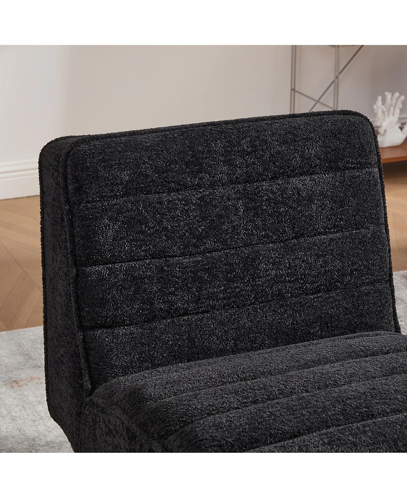 Boyel Living Modern Armless Accent Chair with Metal Legs, Velvet Upholstered Small for Room, Bedroom and Office