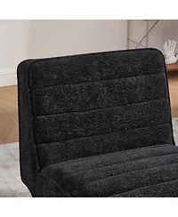 Boyel Living Modern Armless Accent Chair with Metal Legs, Velvet Upholstered Small for Room, Bedroom and Office