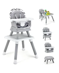 Sugift 6 in 1 Convertible Baby High Chair with Adjustable Tray