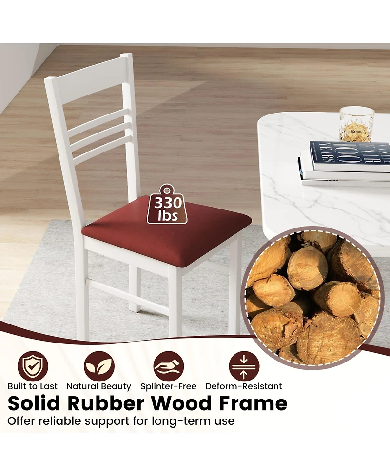 Sugift Wood Dining Chairs Set of Two with Solid Wood Frame