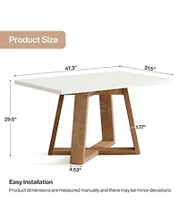 Tribesigns 47-Inch Dining Table for 4 People, Modern Kitchen Table with Wooden Legs