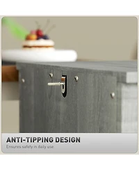 Rainsken Drawer Vertical File Cabinet, Rustic Farmhouse Filing Cabinet with Barn Doors for Letter Size, Printer Stand with Storage for Office