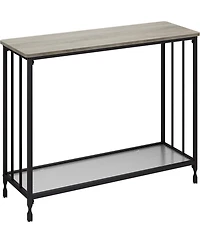 gaomon Industrial Console Table, Behind Couch Table with Glass Shelf, Narrow Metal Frame Hallway Table, Entryway, Living, Bedroom
