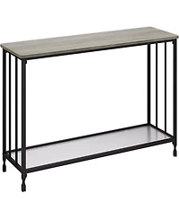 gaomon Industrial Console Table, Behind Couch Table with Glass Shelf, Narrow Metal Frame Hallway Table, Entryway, Living, Bedroom