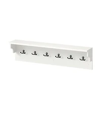 Sugift Wall Mounted Wooden Coat Rack with Shelf and Six Hooks