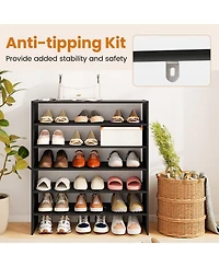 Sugift Six Tier Shoe Rack with Anti Tipping Design for Entryway