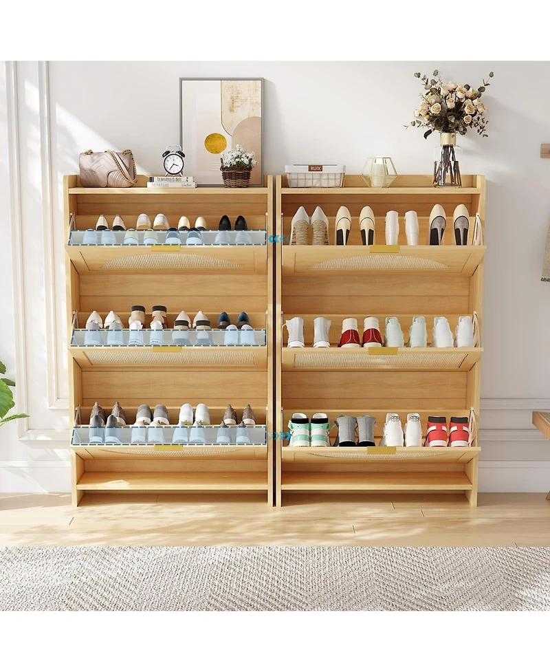 Homfan 3 Flip-Drawer Shoe Storage Cabinet