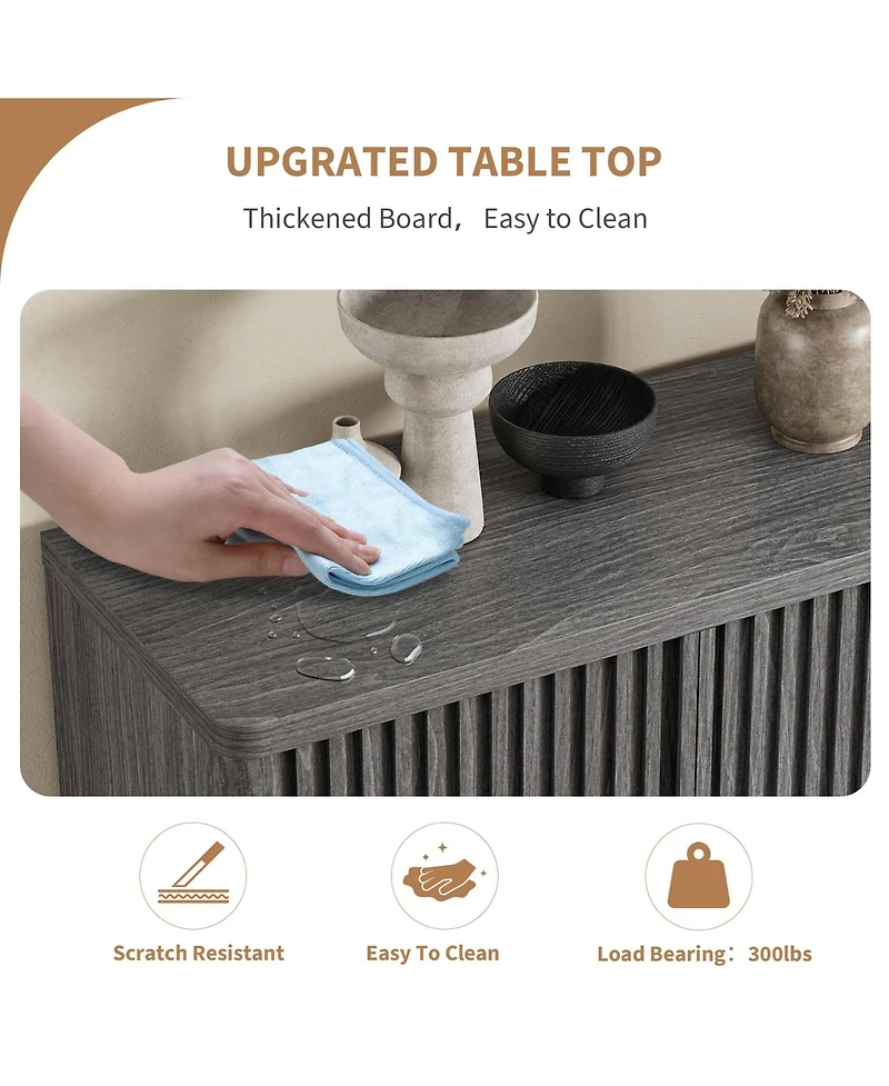 Homfan 2Pcs Large Shoe Storage Cabinet with Adjustable Shelves, Wooden Shoe Organizer with Fluted Door Holds 25–30 Pairs for Entryway and Livin