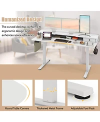 Sugift Electric Standing Desk with Two Drawers for Home Office