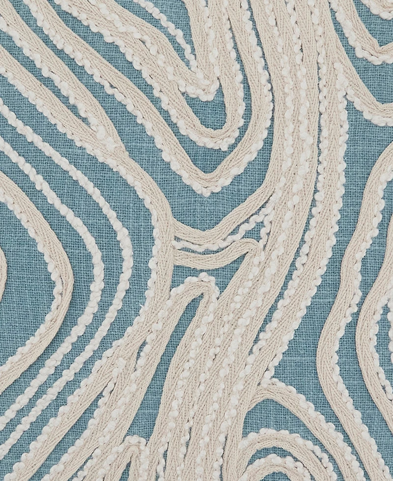 Saro Lifestyle Embroidered Wave Decorative Pillow, 18" x