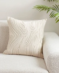 Saro Lifestyle Embroidered Wave Decorative Pillow, 18" x