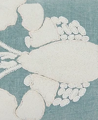 Saro Lifestyle Embroidered Lobster Fringe Decorative Pillow, 14" x 20"