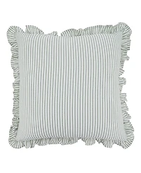 Saro Lifestyle Striped Ruffle Edge Decorative Pillow