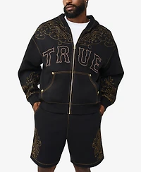 True Religion Men's Rodeo Big T Boxy Zip Hoodie