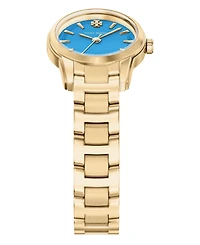 Tory Burch Women's The Miller Round Small Quartz Three-Hand Gold Stainless Steel Watch, 28mm