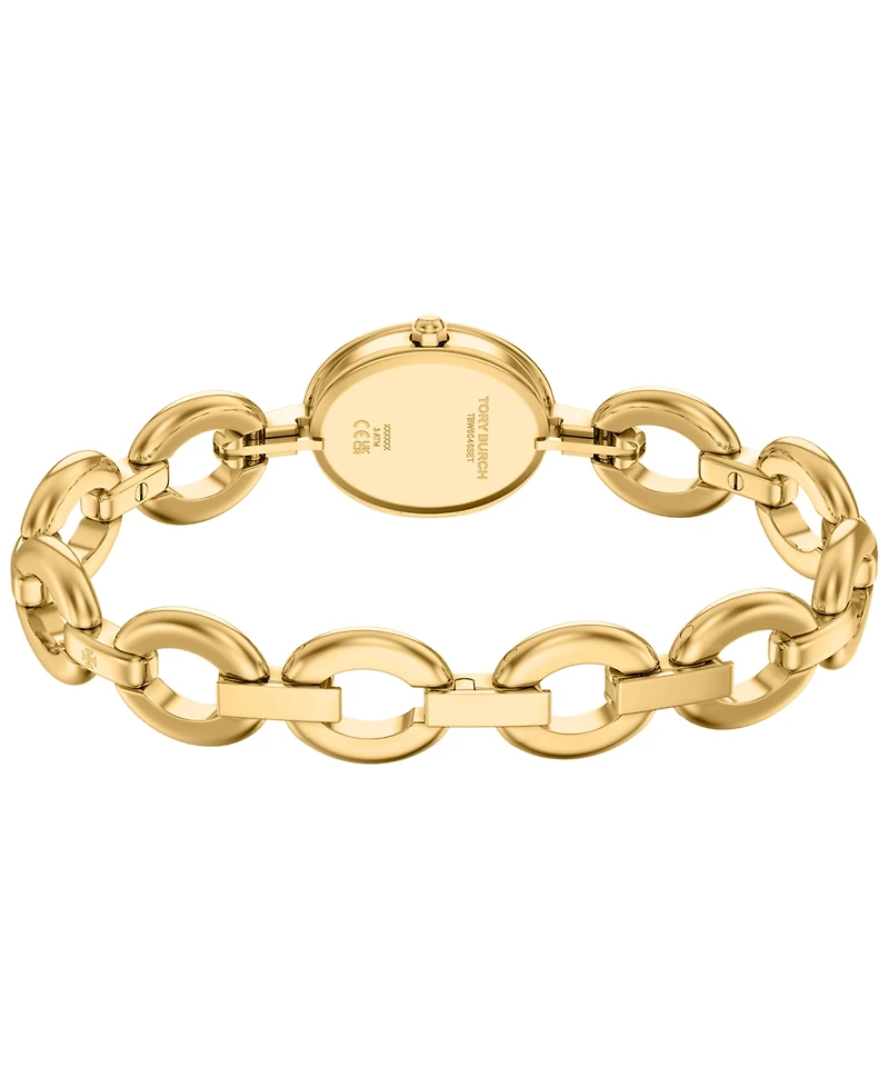 Tory Burch Women's The Oval Small Gift Set Quartz Two-Hand Gold Stainless Steel Watch, 22mm