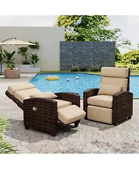 gaomon Outdoor Recliner Chair, Patio Reclining Chairs with Adjustable Backrest and Footrest