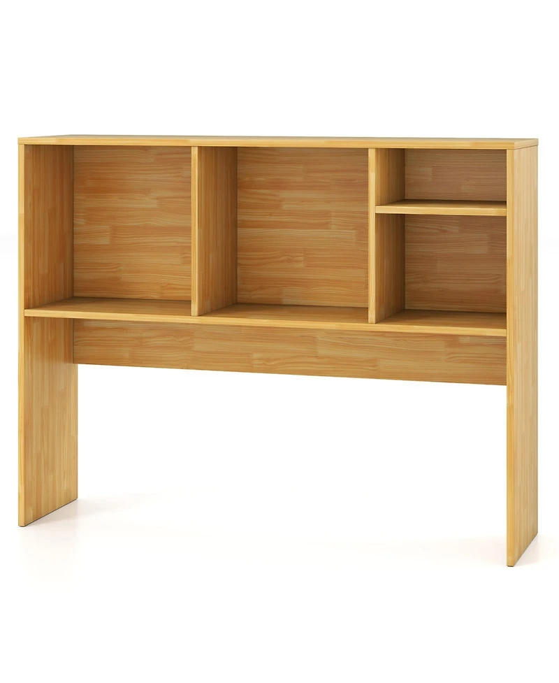 Sugift Computer Desktop Bookcase with 4 Cubbies and Open Back Compartment