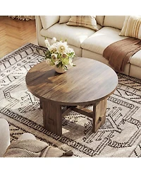 Tribesigns Round Coffee Table with Pedestal, 31.5-Inch Small Circle Center Table