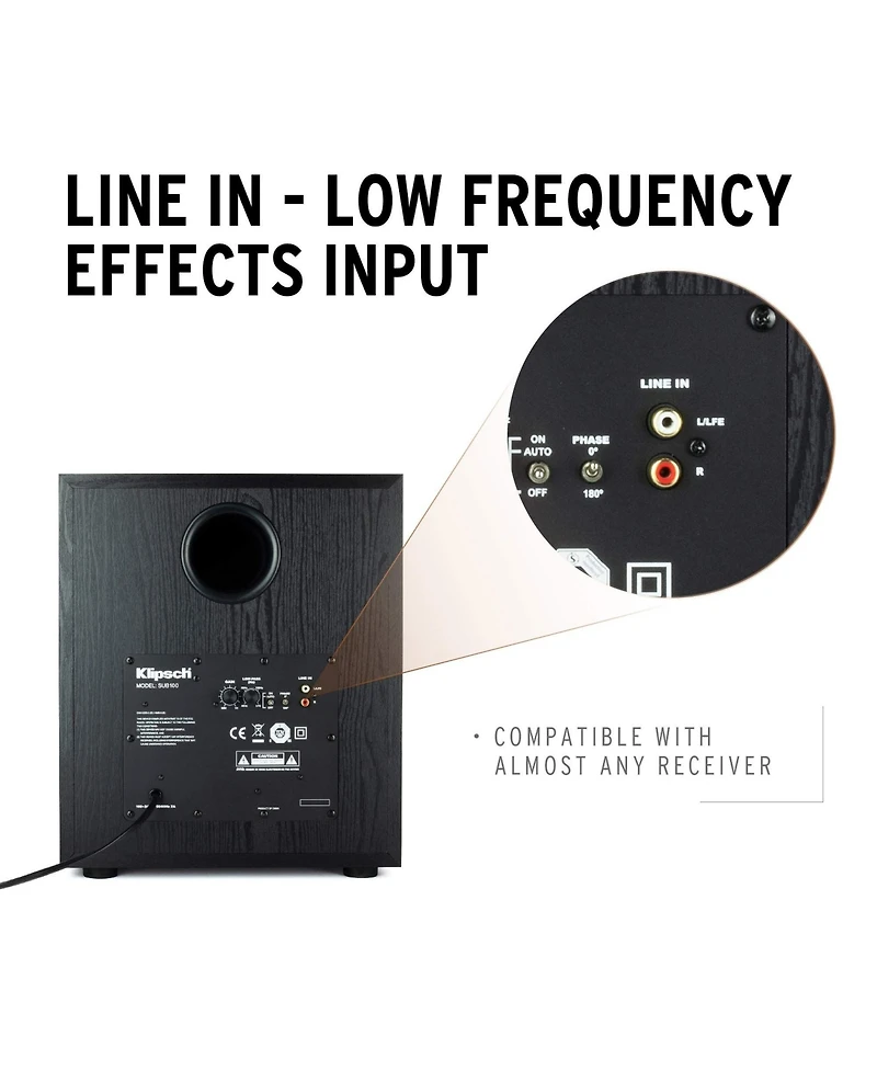Klipsch Sub-100-Synergy Label Subwoofer Speaker with 3 Year Amber Protection Plan (2018)