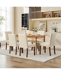 gaomon Set of 2 Tufted Parsons Upholstered Dining Chairs with Wood Legs