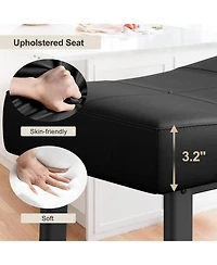 gaomon Set of 2 Ergonomic 24" Counter Height Bar Stools with Curved Pu Leather Seat, Metal Frame and Footrest, Supports 240 lbs