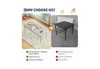 gaomon 47.24" Folding Table with Thick Pu Cushion Top, 80LBS Capacity, Space-Saving Table for Play, Study, Eating