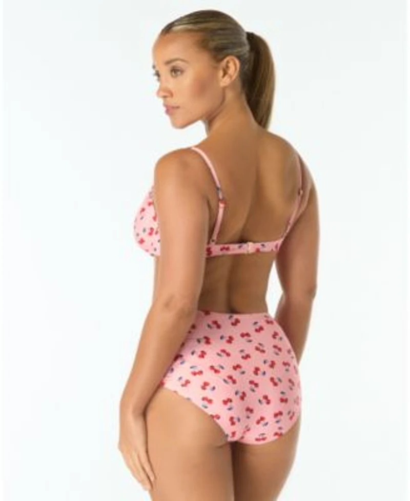 Kate Spade New York Womens Cinch Front Underwire Bikini Top High Waist Bottoms