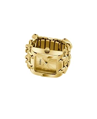 Guess Women's Gold-Tone Stainless Steel Analog Ring Watch