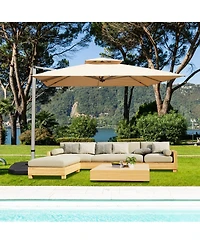 Mondawe 10 ft. Square Cantilever Umbrella with Center Pole (Base Not Included)