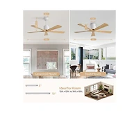 Sofucor 52-inch 5-Blade without Light Ceiling Fan with Remote Control and Timing Function