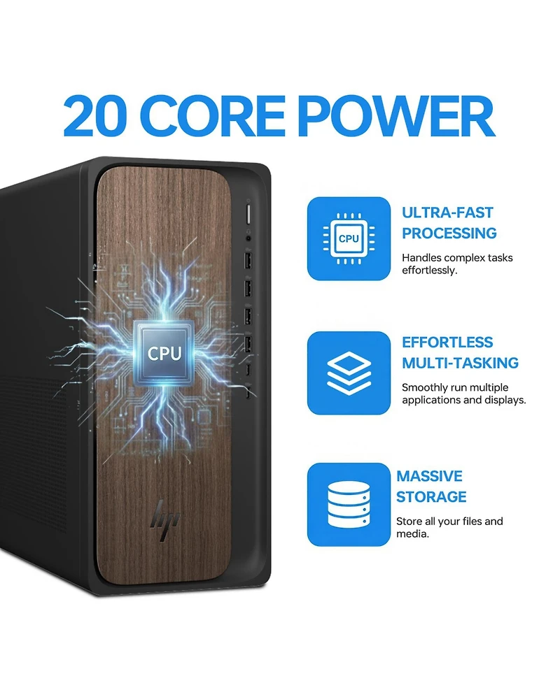 Hp OmniDesk Tower Desktop Intel Core Ultra 7 16GB Ram Intel Graphics 2TB Ssd Storage Windows 11 Pro