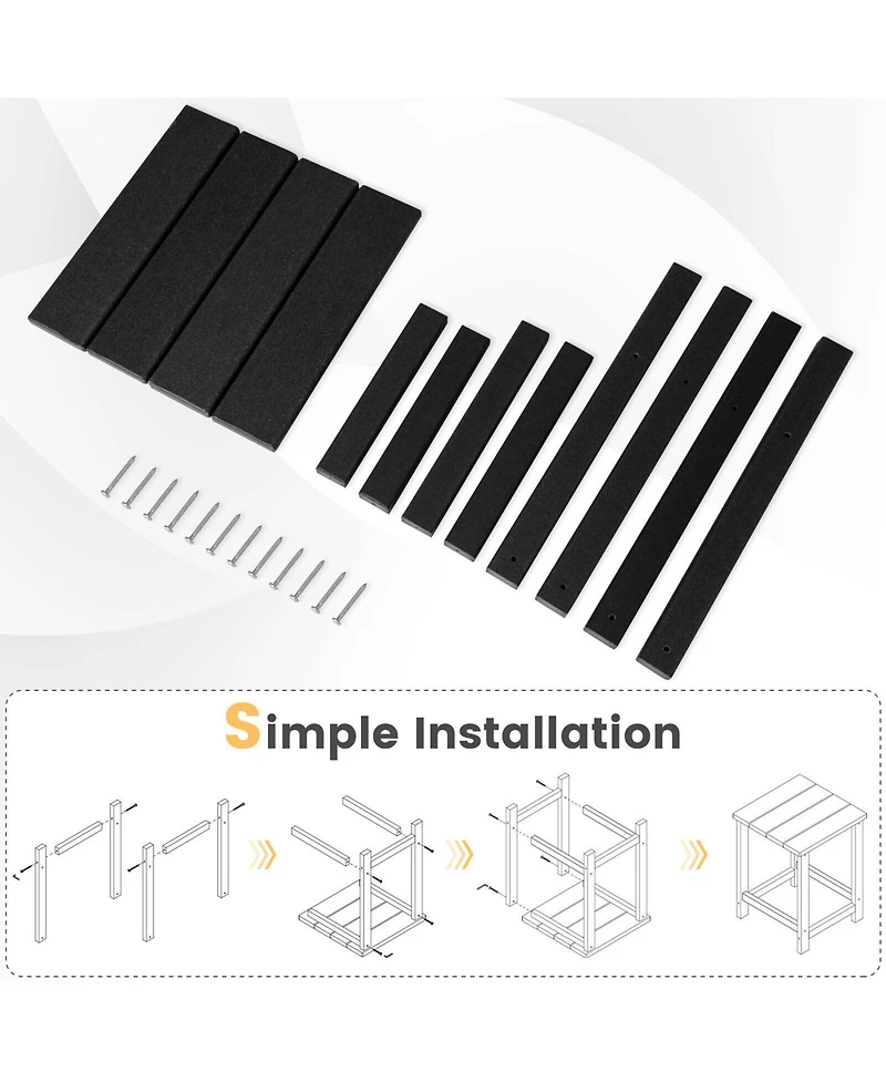 sumyeg 14 Inch Square Outdoor Adirondack Side Table Weather Resistant