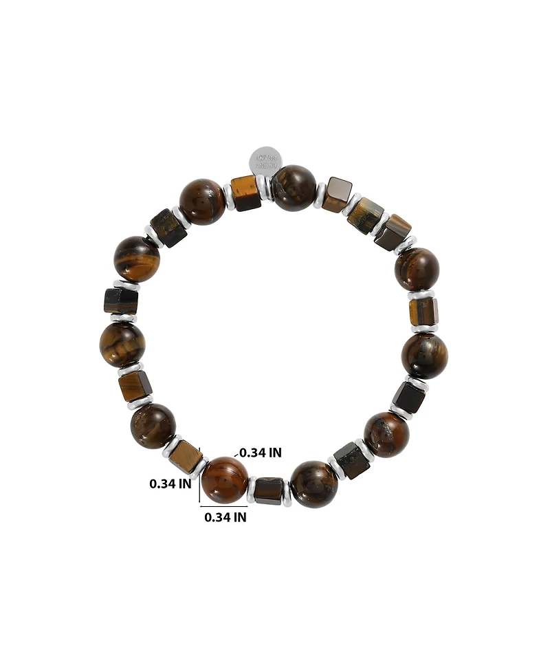 Lucky Brand Men s Tiger Eye & Hematite Beaded Stretch Bracelet