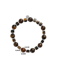 Lucky Brand Men s Tiger Eye & Hematite Beaded Stretch Bracelet
