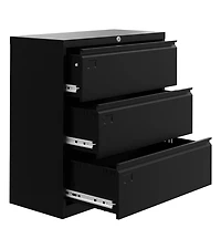 gaomon 3 Drawer Lateral File Cabinet with Lock, Heavy Duty Steel Office Storage for Letter/Legal/A4 Documents, Easy Assembly Space-Saving Design