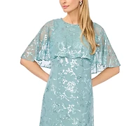 Msk Petite Short-Sleeve Crewneck Midi Dress