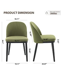gaomon Modern Fabric Upholstered Wooden Dining Chairs Set with High Back and Deep Seat for Kitchen and Dining Room