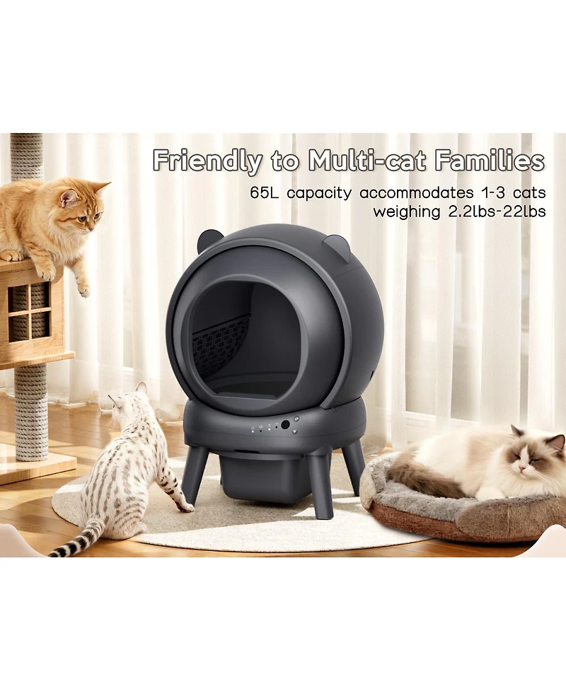 Cumrige Dual color self cleaning litter box with large capacity, App control