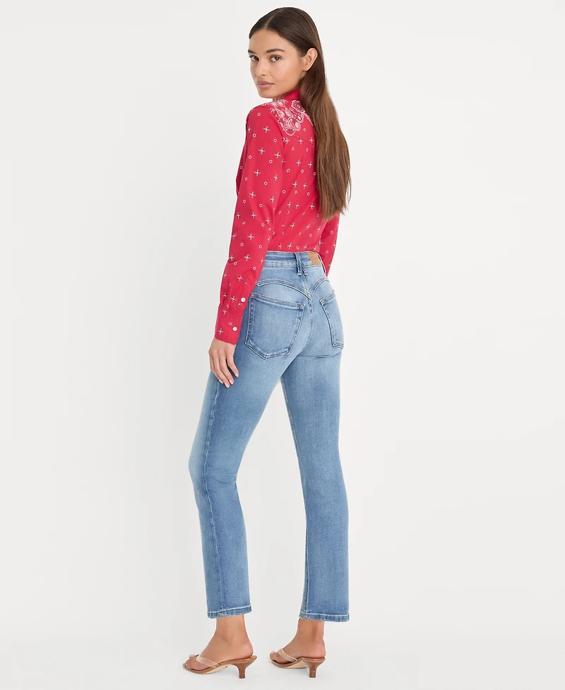 Good American Women's Mid-Rise Straight-Leg Jeans