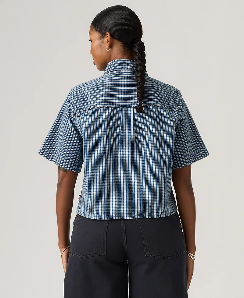 Levi's Women's Short-Sleeve Cropped-Fit Denim Shirt