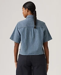 Levi's Women's Short-Sleeve Cropped-Fit Denim Shirt