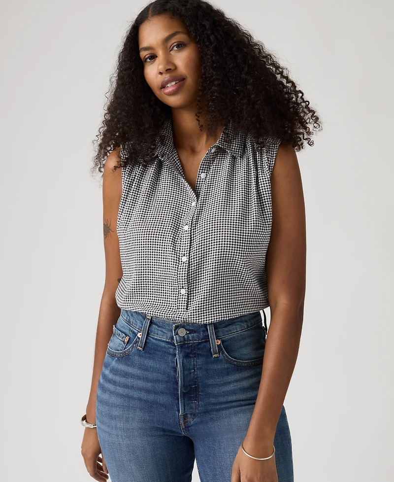 Levi's Women's Point Collar Relaxed-Fit Top