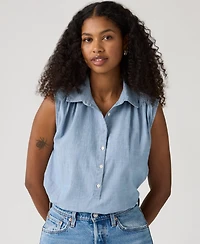 Levi's Women's Point Collar Relaxed-Fit Top