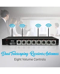 Pyle Vhf Professional Conference Microphone System with 8 Tabletop Gooseneck Mics (PDWM8300)