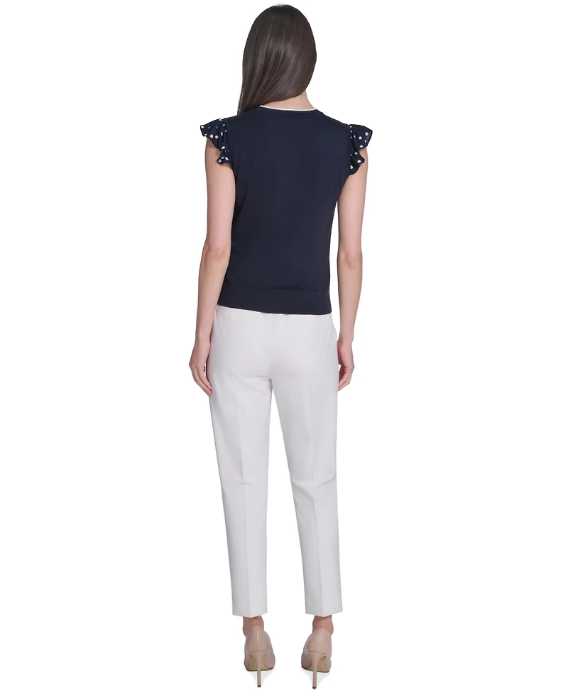 Tommy Hilfiger Women's Mixed Media Sleeveless Sweater
